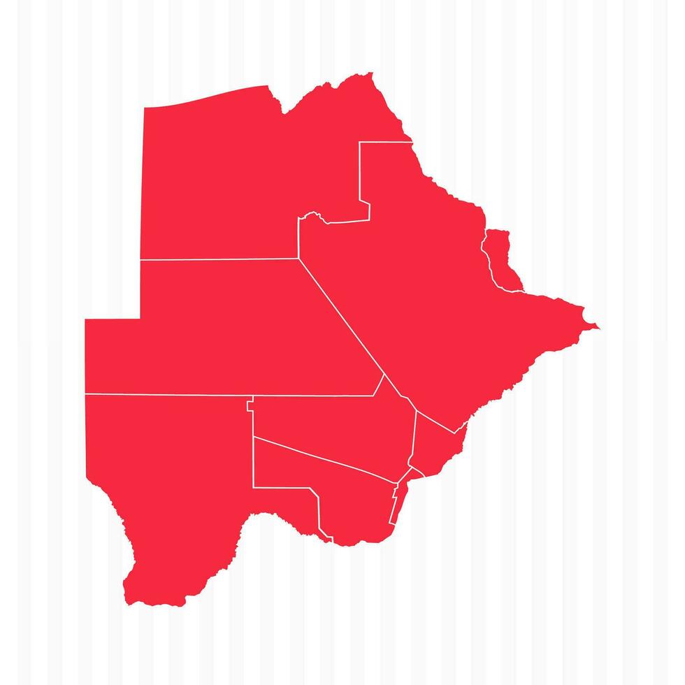 States Map of Botswana With Detailed Borders vector