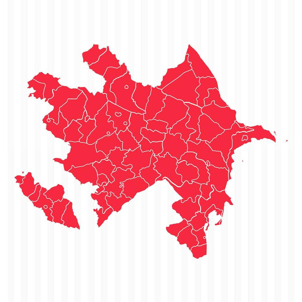 States Map of Azerbaijan With Detailed Borders vector