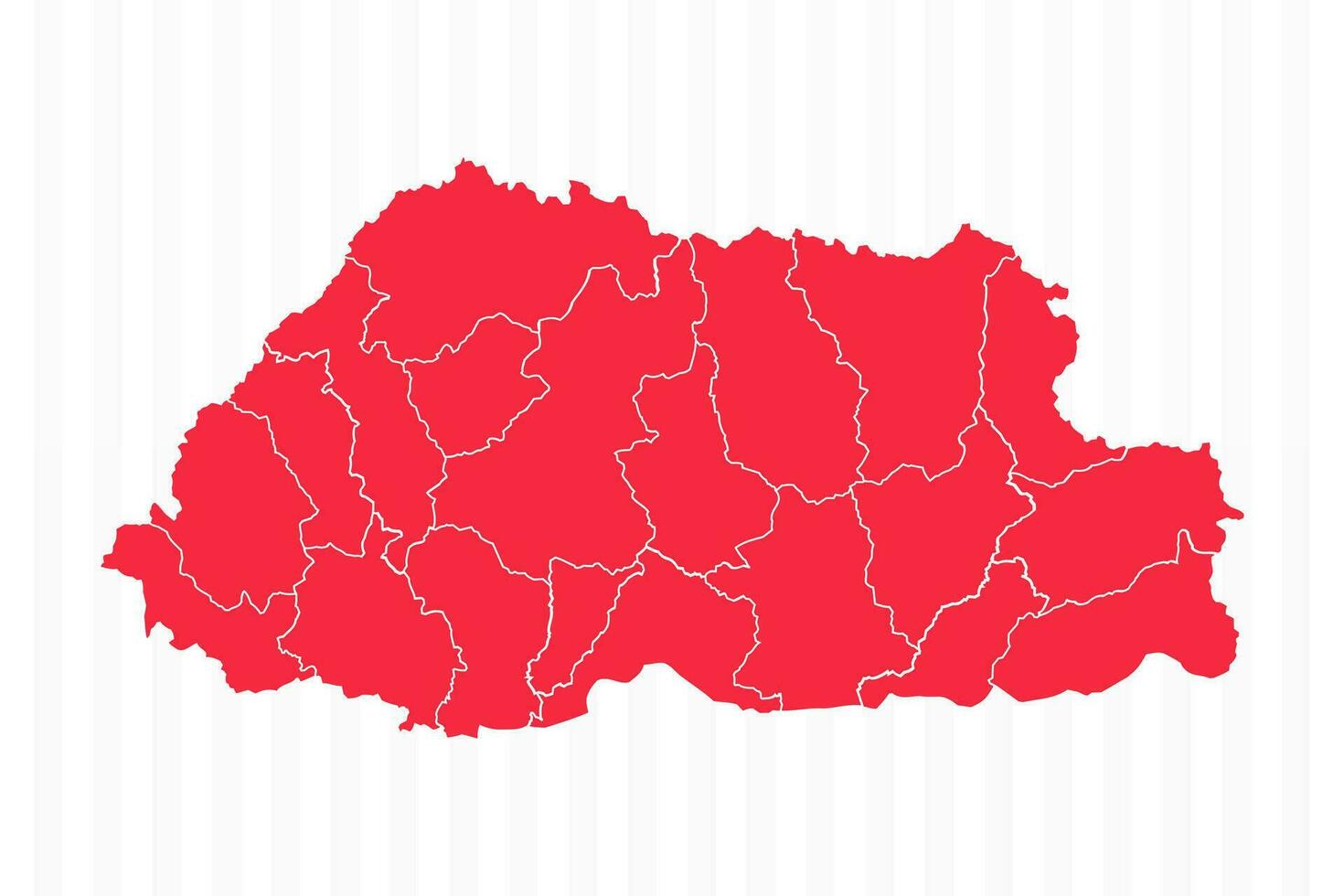 States Map of Bhutan With Detailed Borders vector