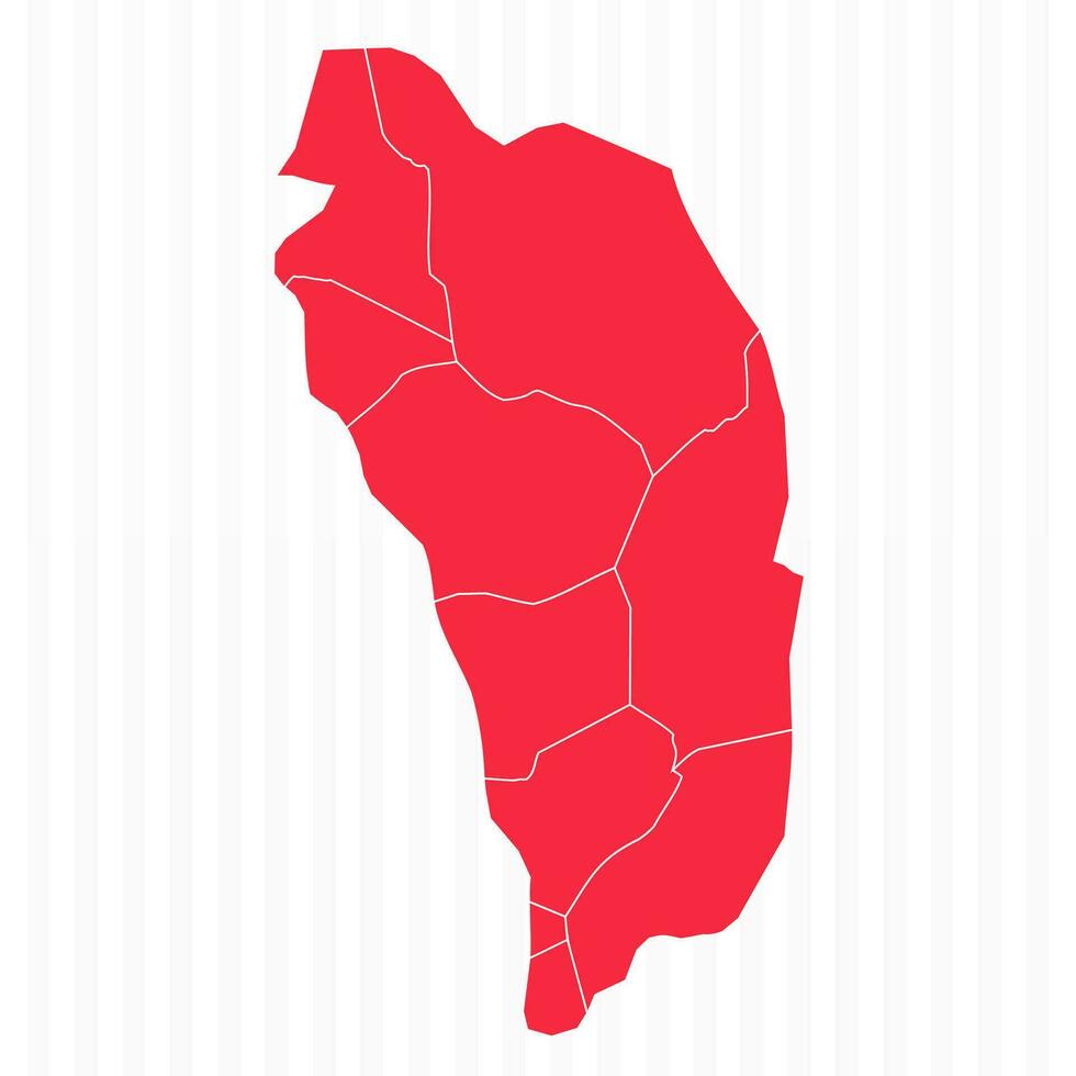 States Map of Dominica With Detailed Borders vector