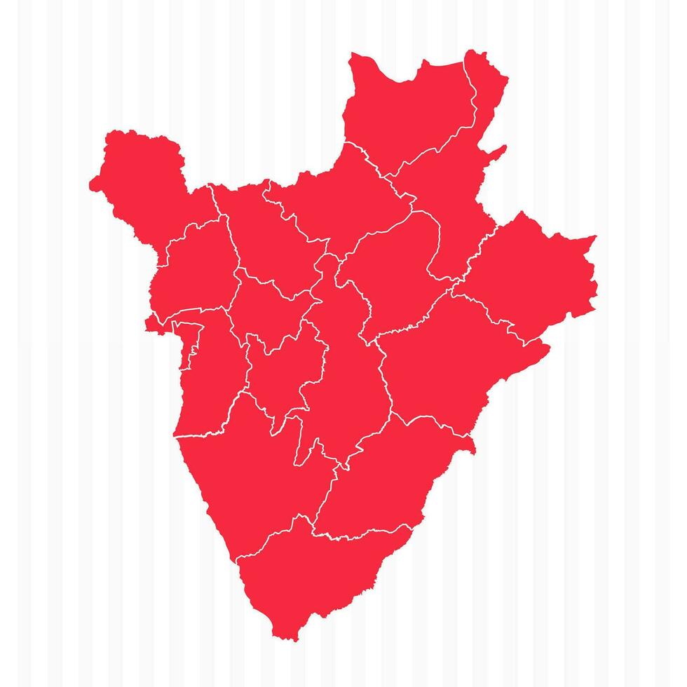States Map of Burundi With Detailed Borders vector