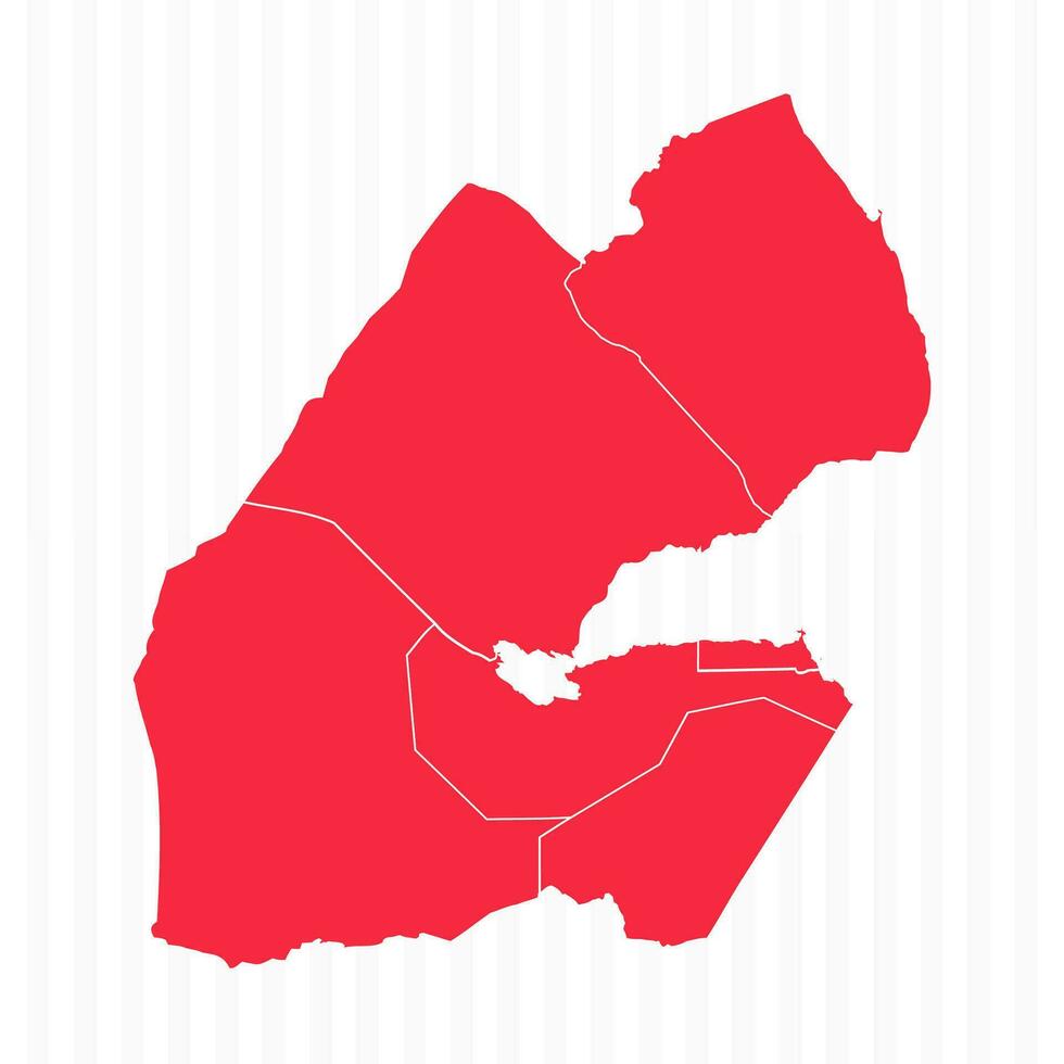 estados mapa de djibouti con detallado fronteras vector