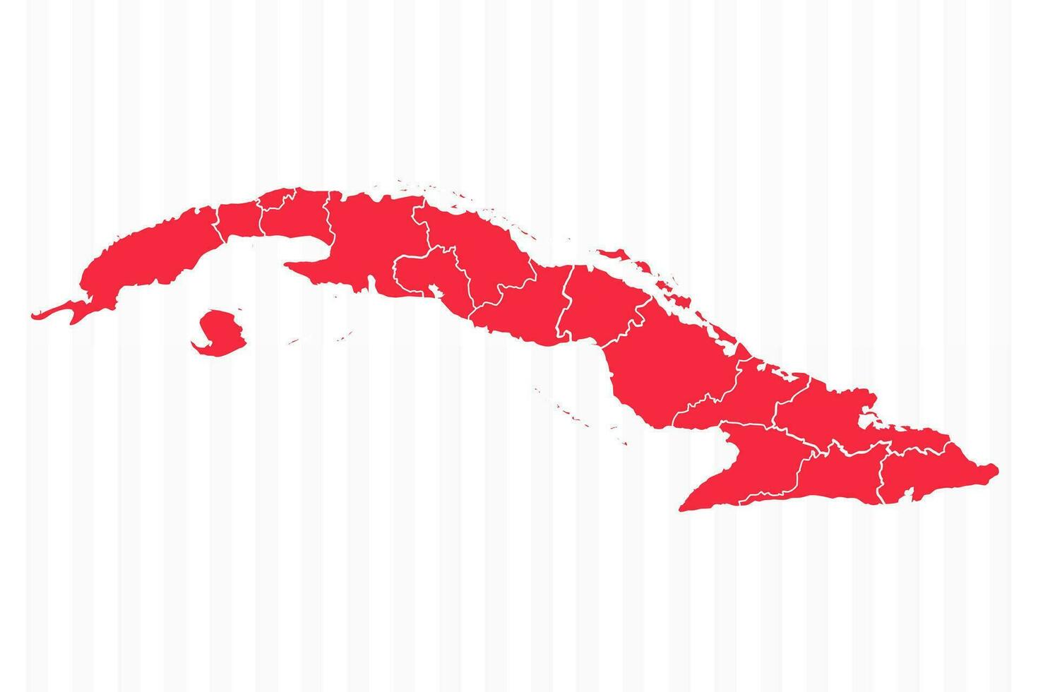 States Map of Cuba With Detailed Borders vector