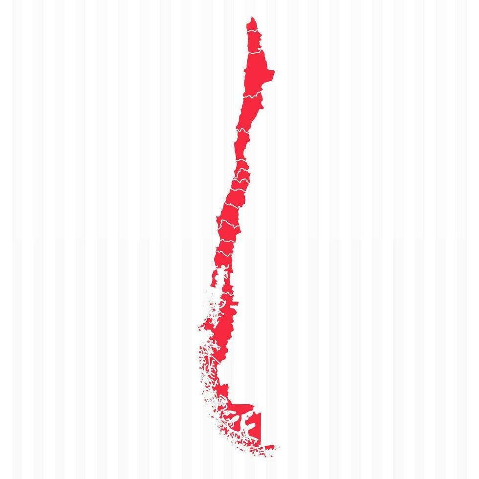 States Map of Chile With Detailed Borders vector