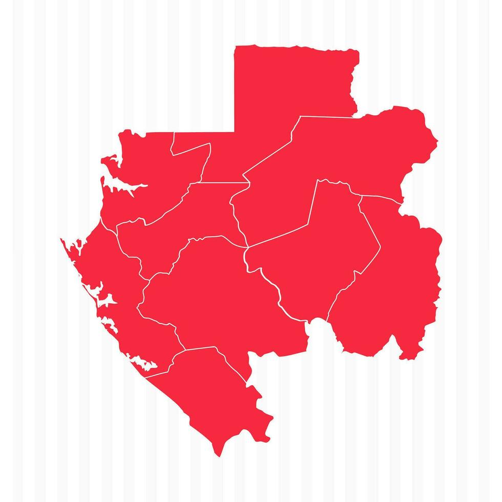 States Map of Gabon With Detailed Borders vector