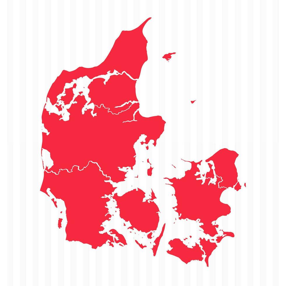 States Map of Denmark With Detailed Borders vector