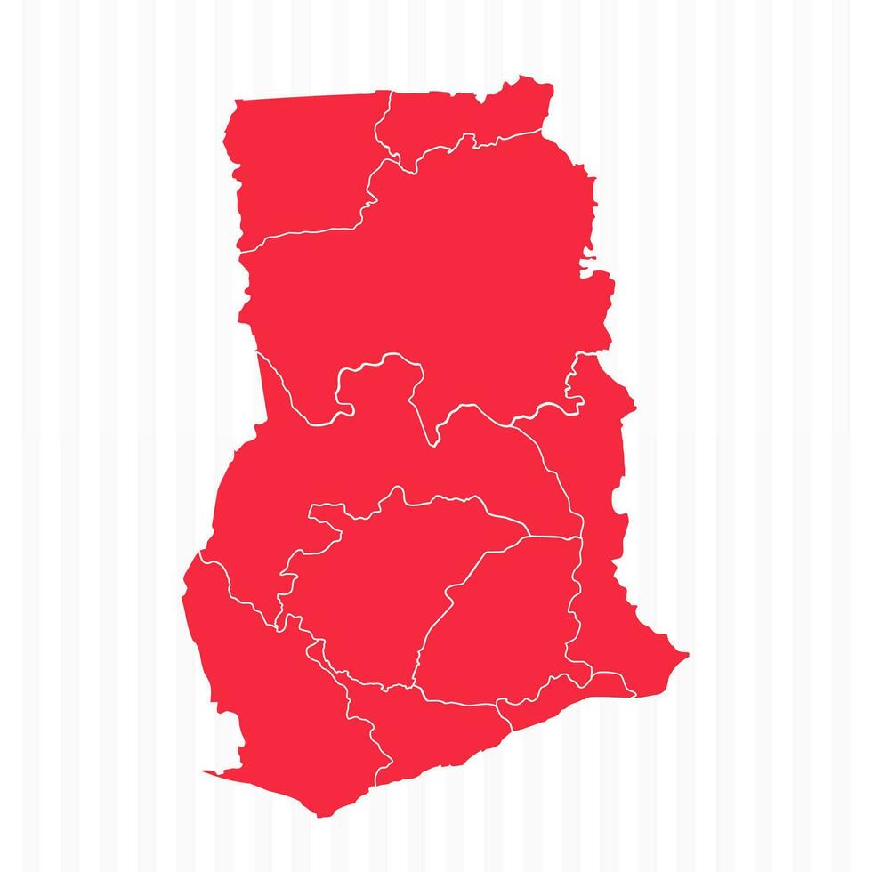 States Map of Ghana With Detailed Borders vector
