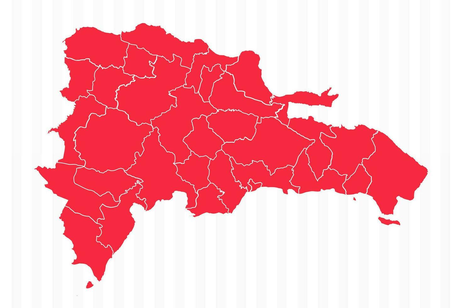 States Map of Dominican Republic With Detailed Borders vector