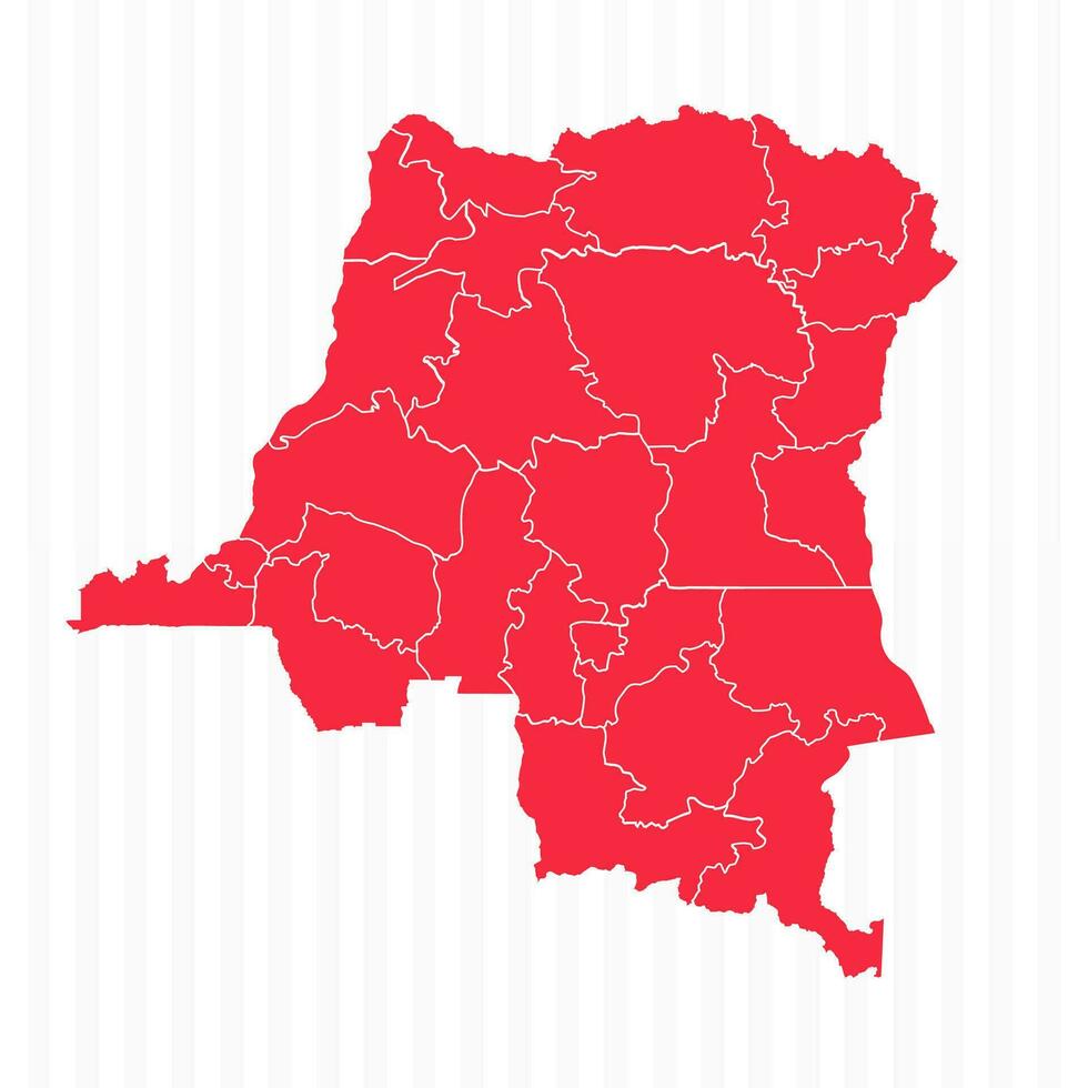 States Map of Democratic Republic of the Congo With Detailed Borders vector