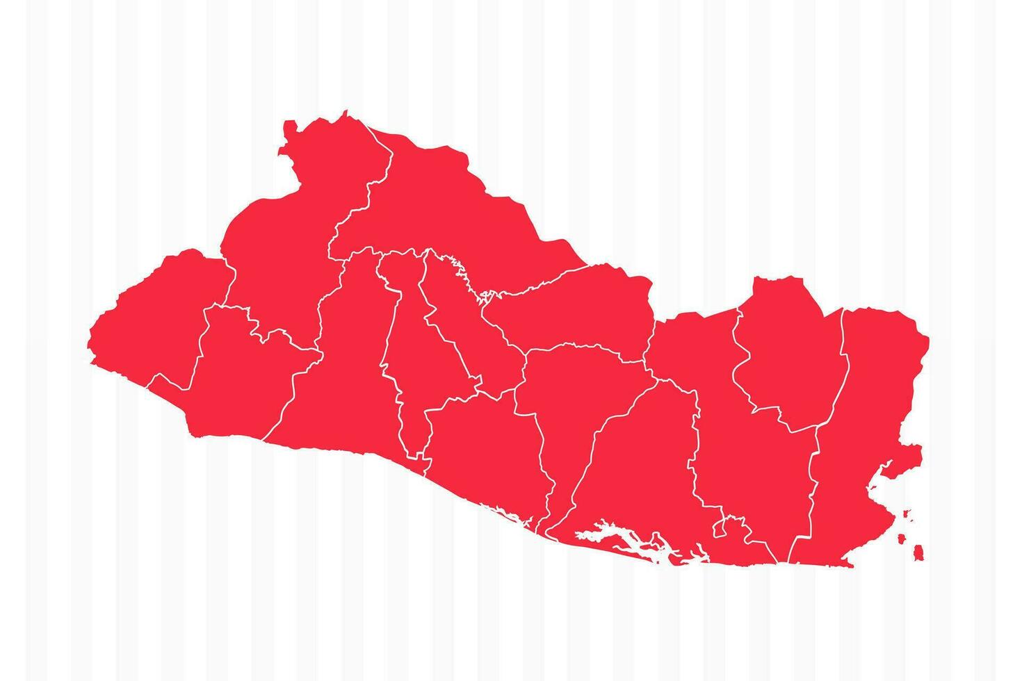 States Map of El Salvador With Detailed Borders vector