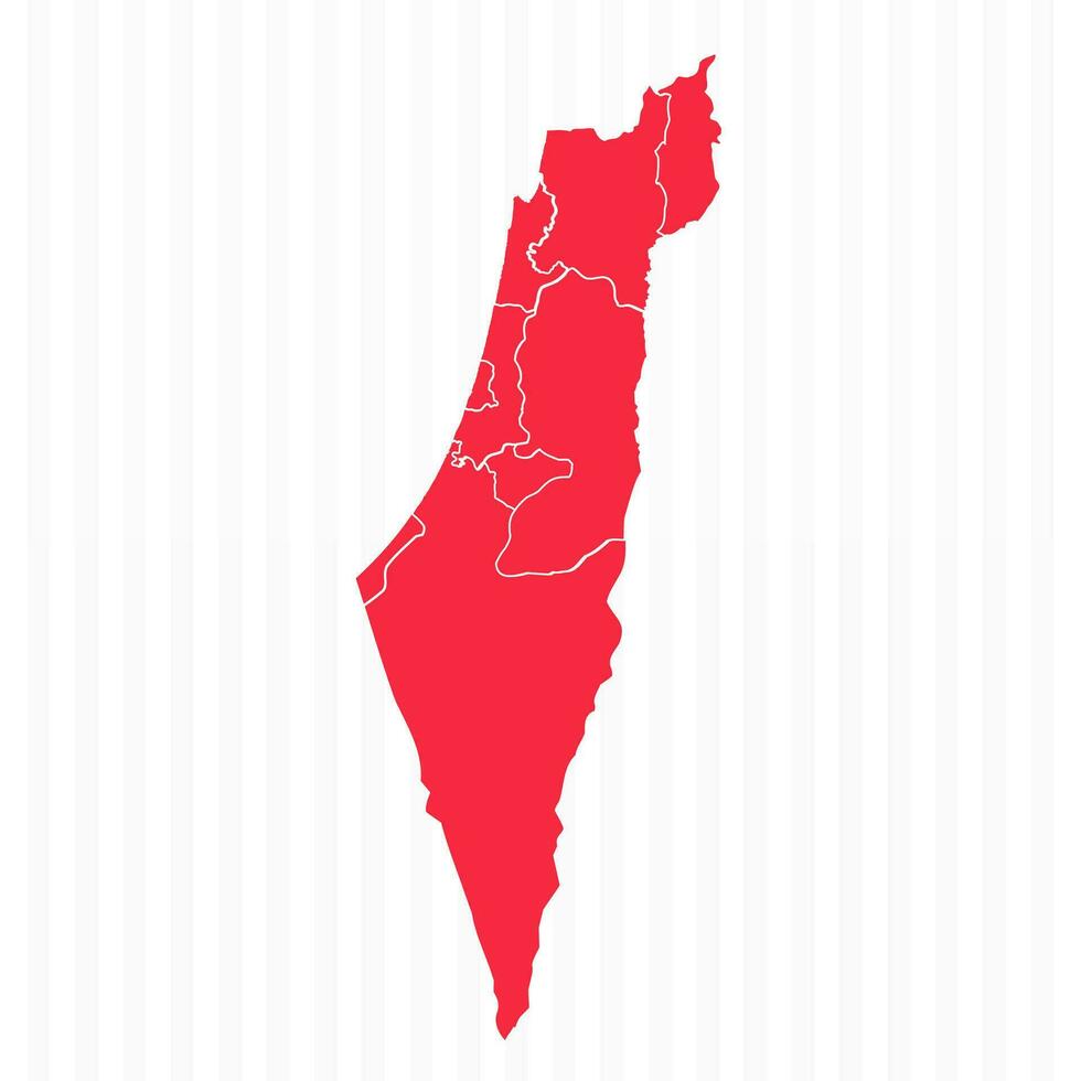 States Map of Israel With Detailed Borders vector