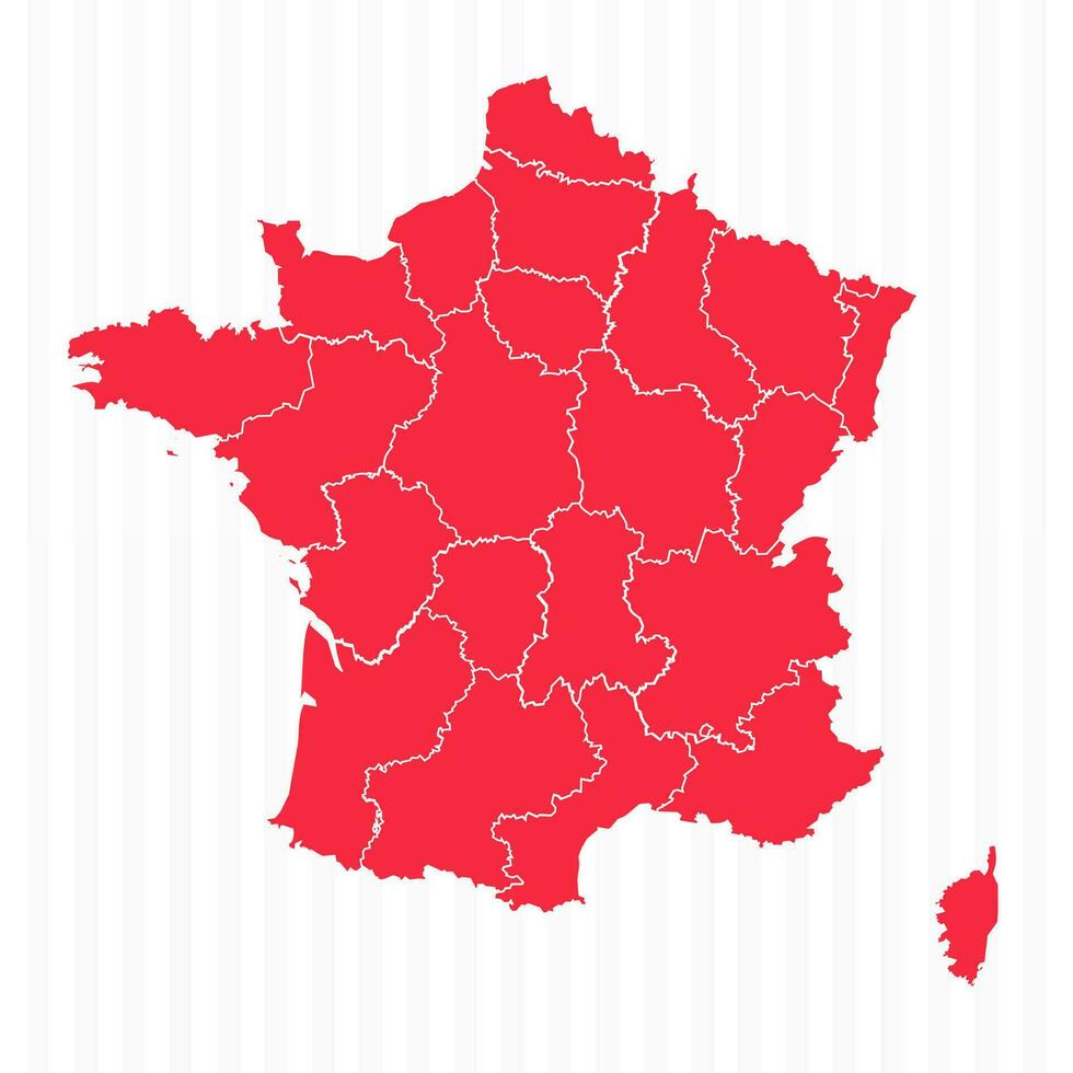 estados mapa de Francia con detallado fronteras vector