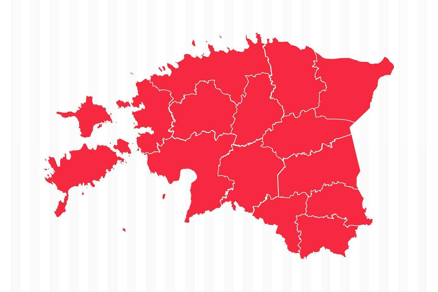 States Map of Estonia With Detailed Borders vector