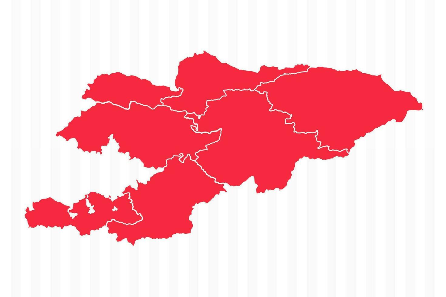 States Map of Kyrgyzstan With Detailed Borders vector