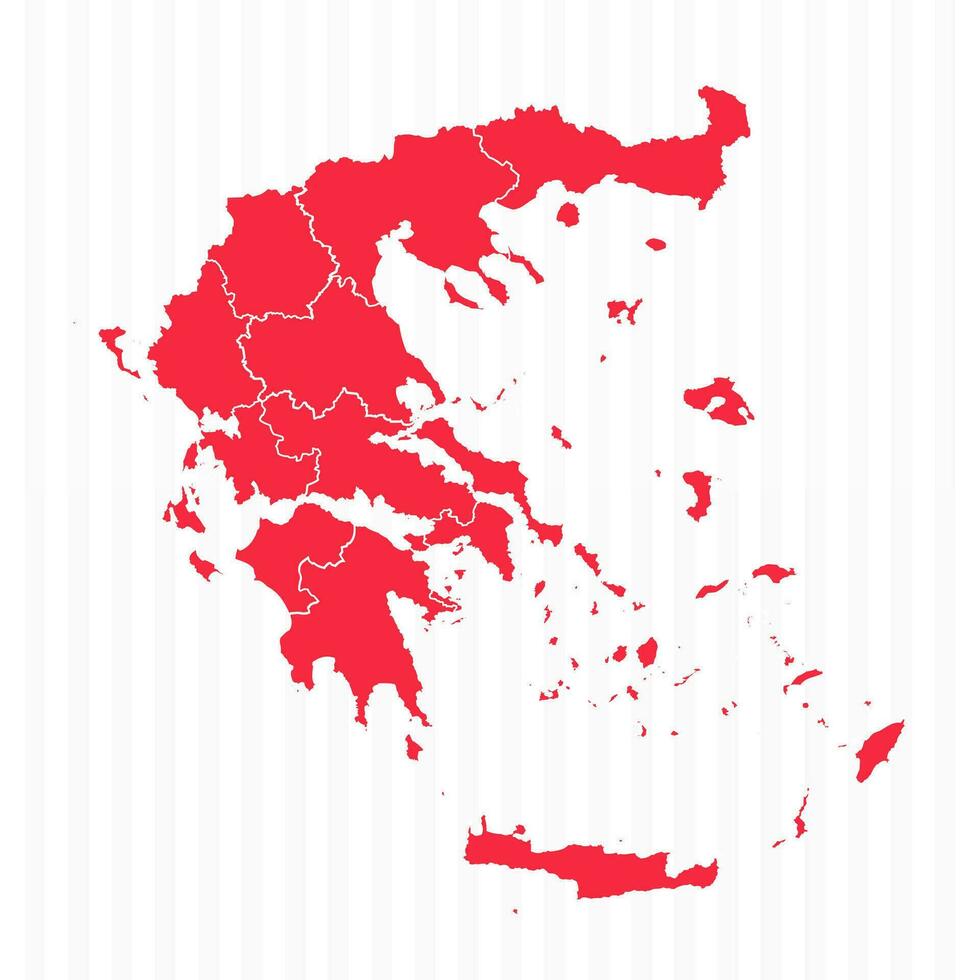 States Map of Greece With Detailed Borders vector
