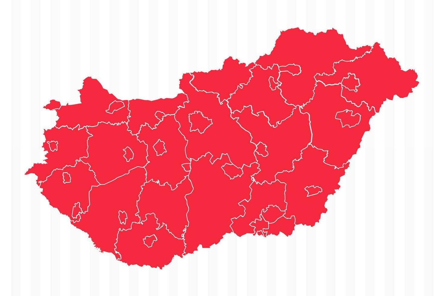 States Map of Hungary With Detailed Borders vector