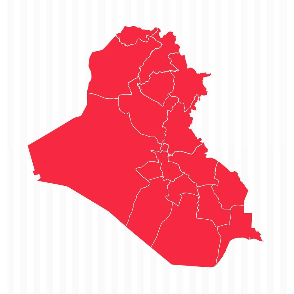 States Map of Iraq With Detailed Borders vector