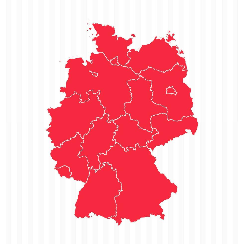 estados mapa de Alemania con detallado fronteras vector