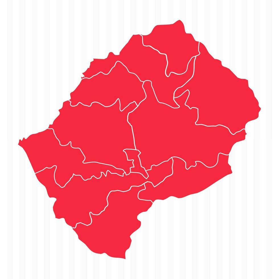 States Map of Lesotho With Detailed Borders vector