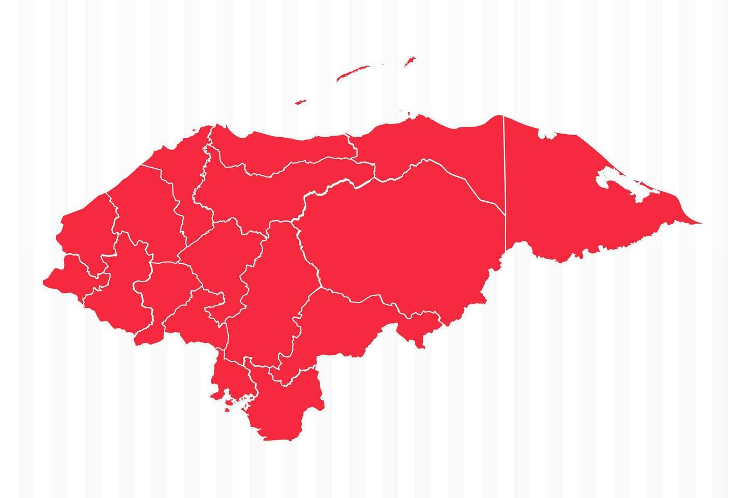 States Map of Honduras With Detailed Borders vector