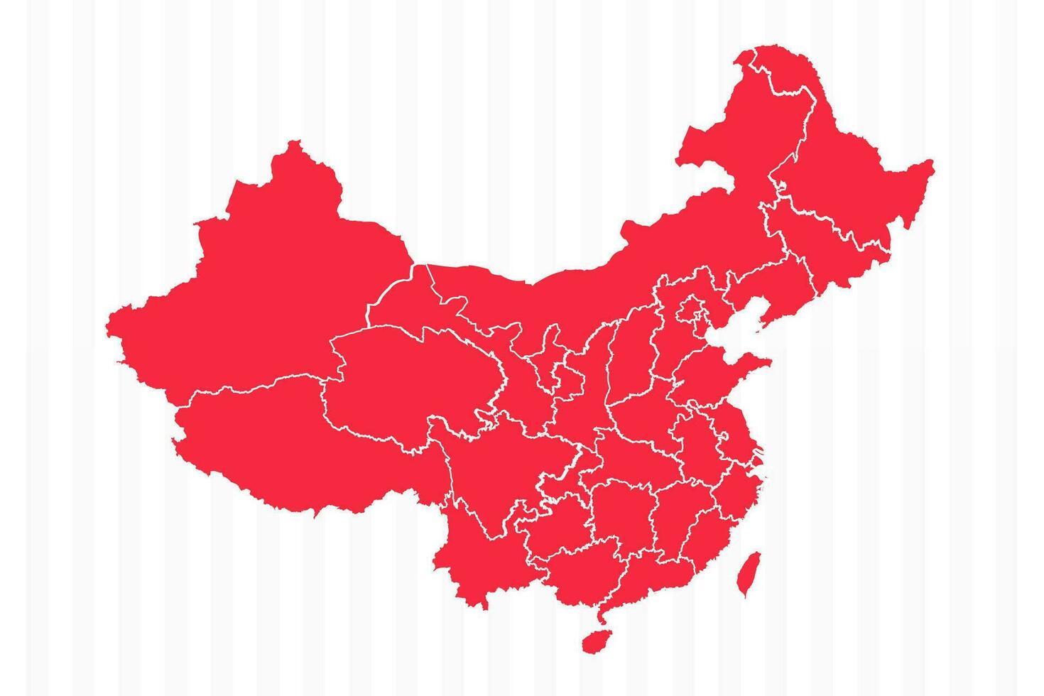 States Map of China With Detailed Borders vector