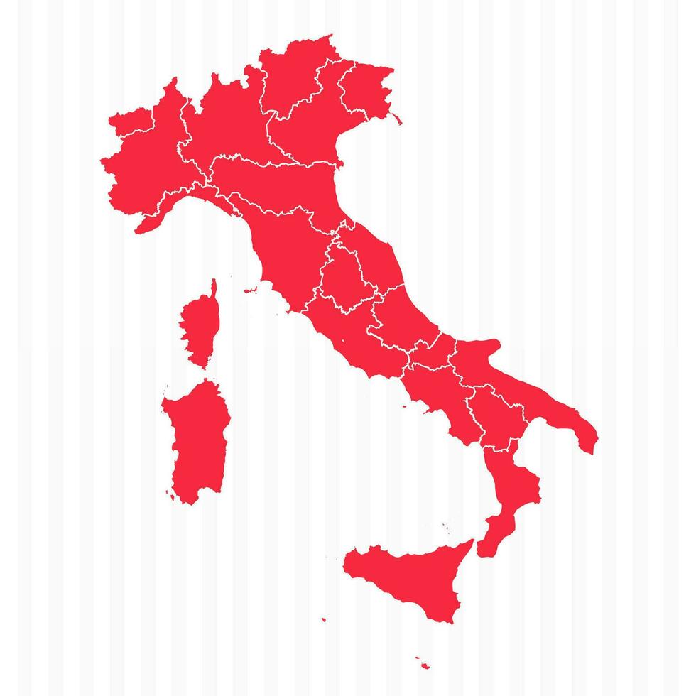 States Map of Italy With Detailed Borders vector