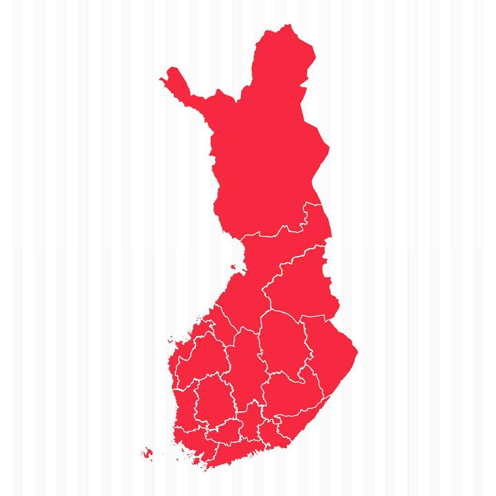 estados mapa de Finlandia con detallado fronteras vector