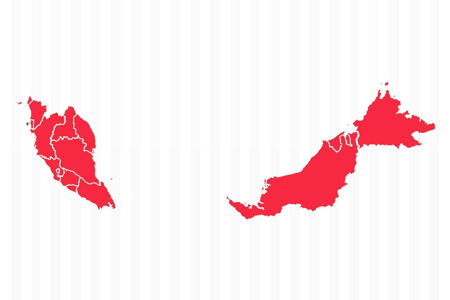 estados mapa de Malasia con detallado fronteras vector