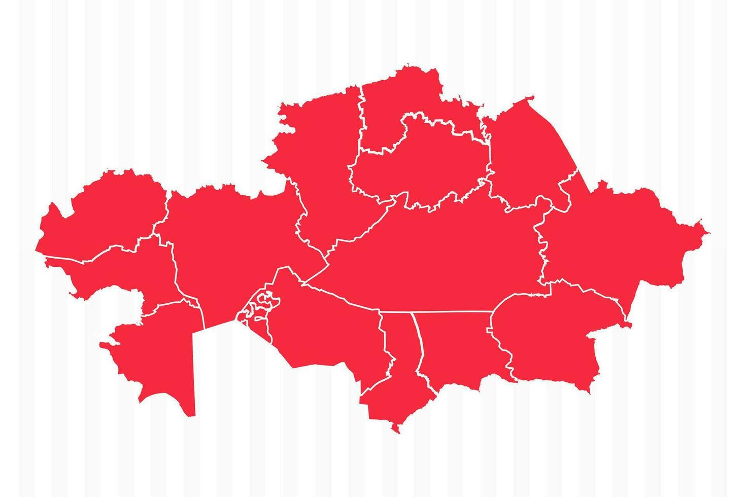 States Map of Kazakhstan With Detailed Borders vector