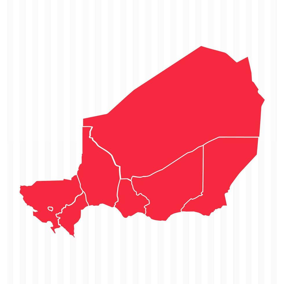 estados mapa de Níger con detallado fronteras vector