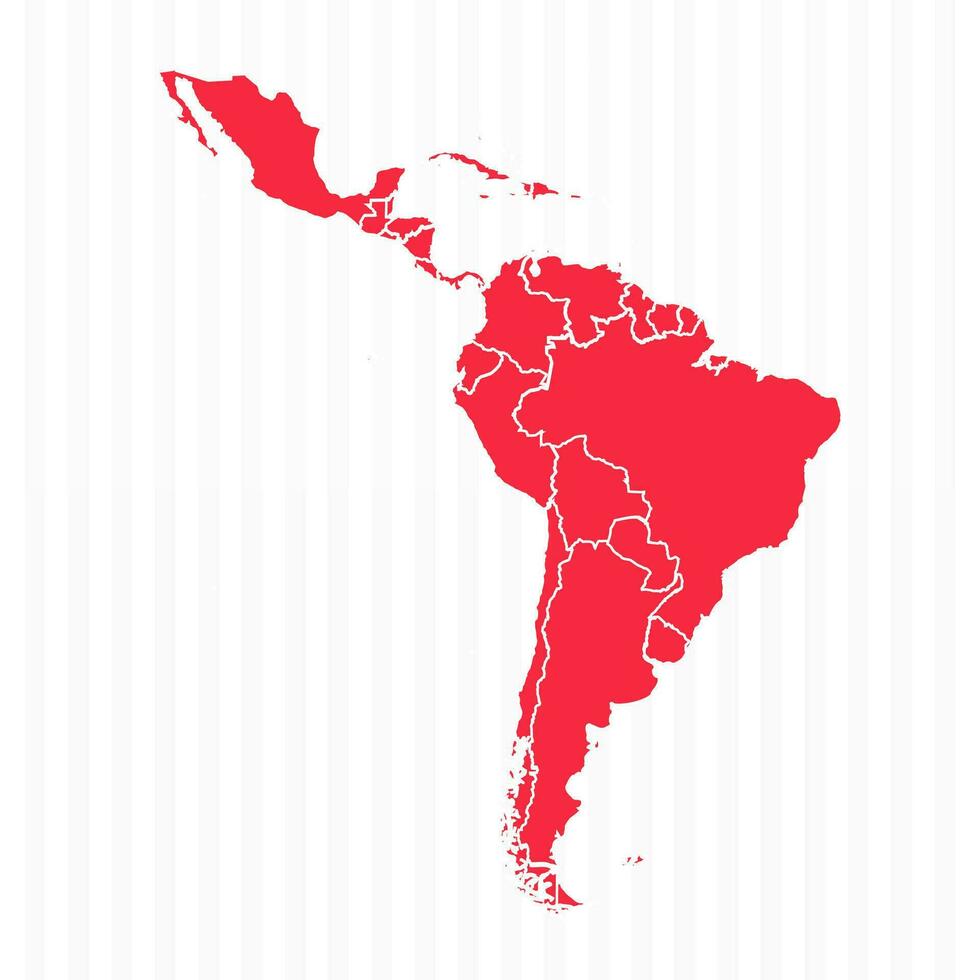 States Map of Latin America With Detailed Borders vector