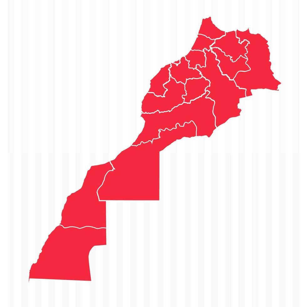 estados mapa de Marruecos con detallado fronteras vector