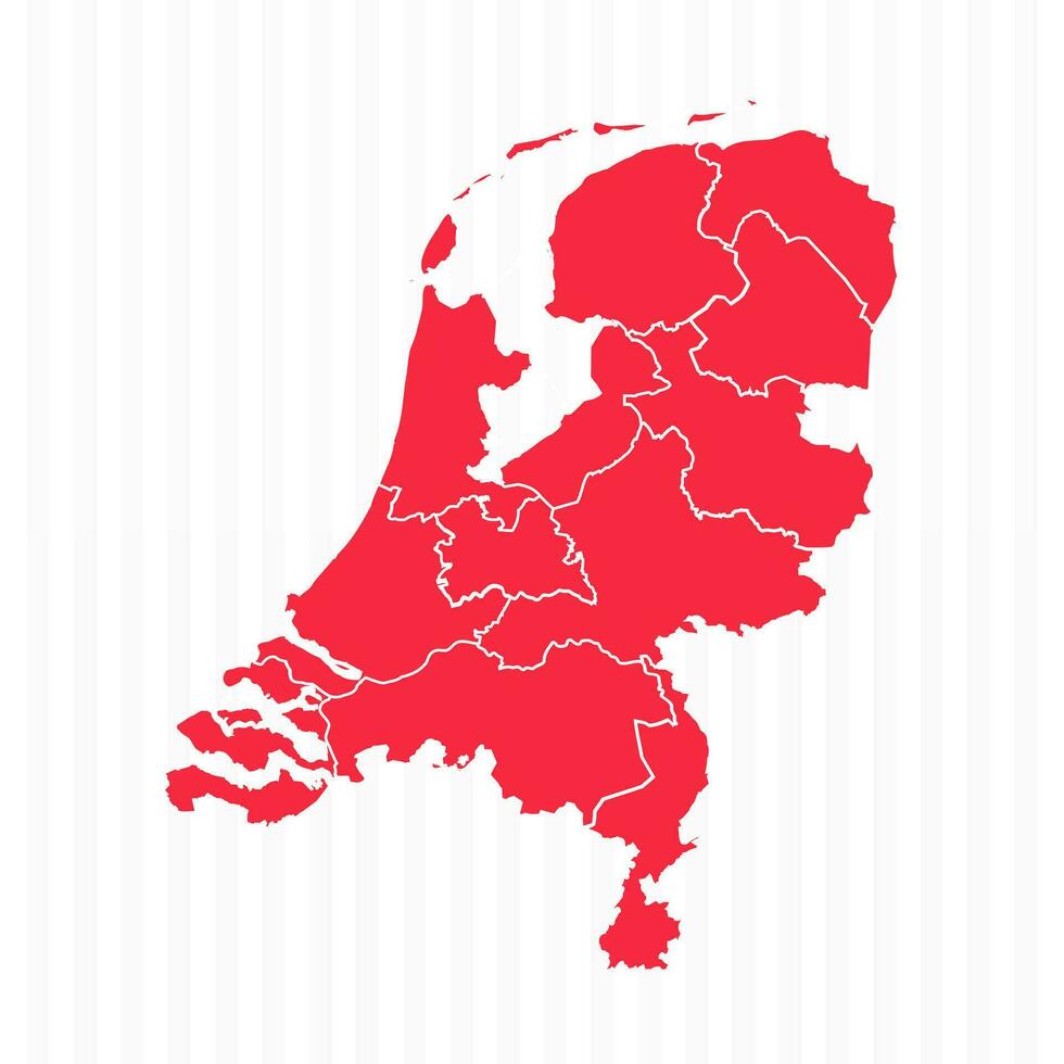 States Map of Netherlands With Detailed Borders vector