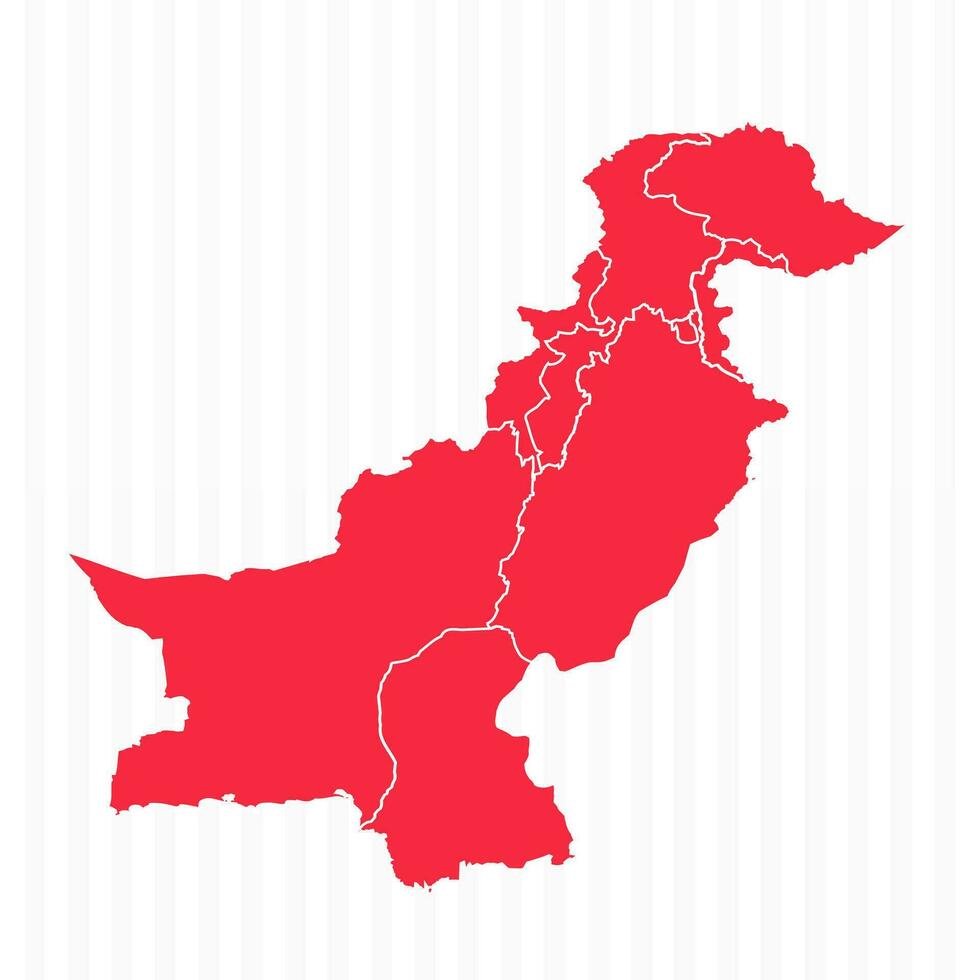 States Map of Pakistan With Detailed Borders vector