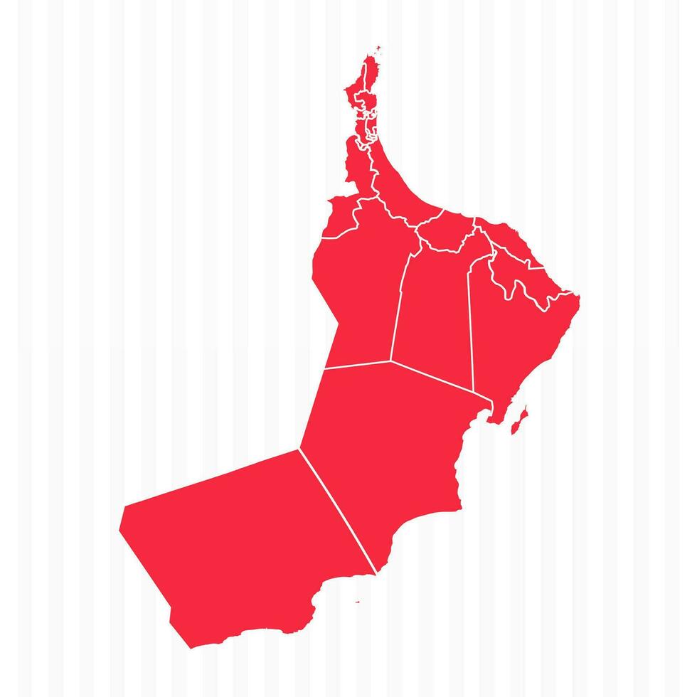 States Map of Oman With Detailed Borders vector