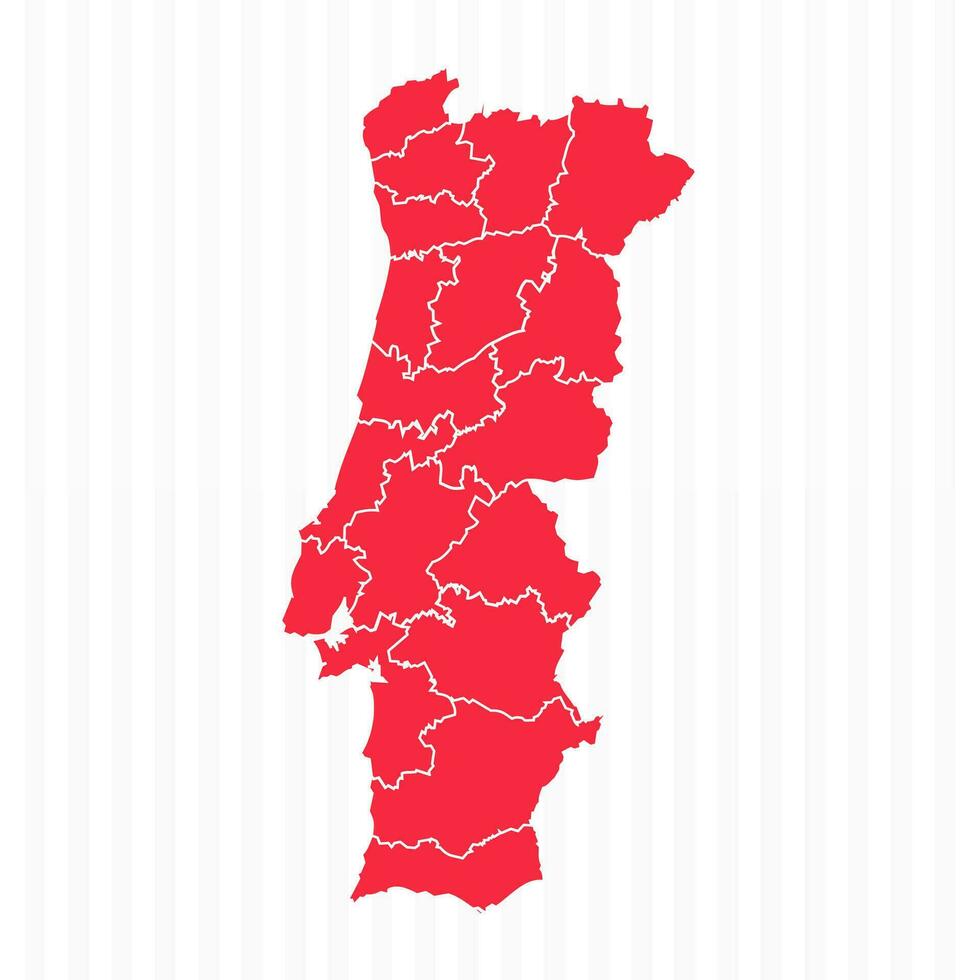 estados mapa de Portugal con detallado fronteras vector