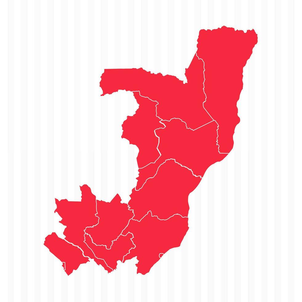 States Map of Republic of the Congo With Detailed Borders vector