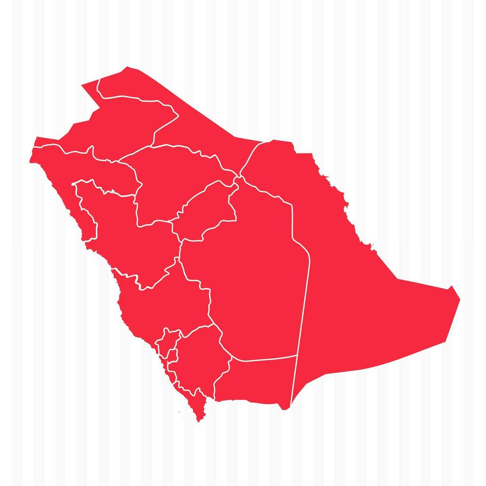 States Map of Saudi Arabia With Detailed Borders vector