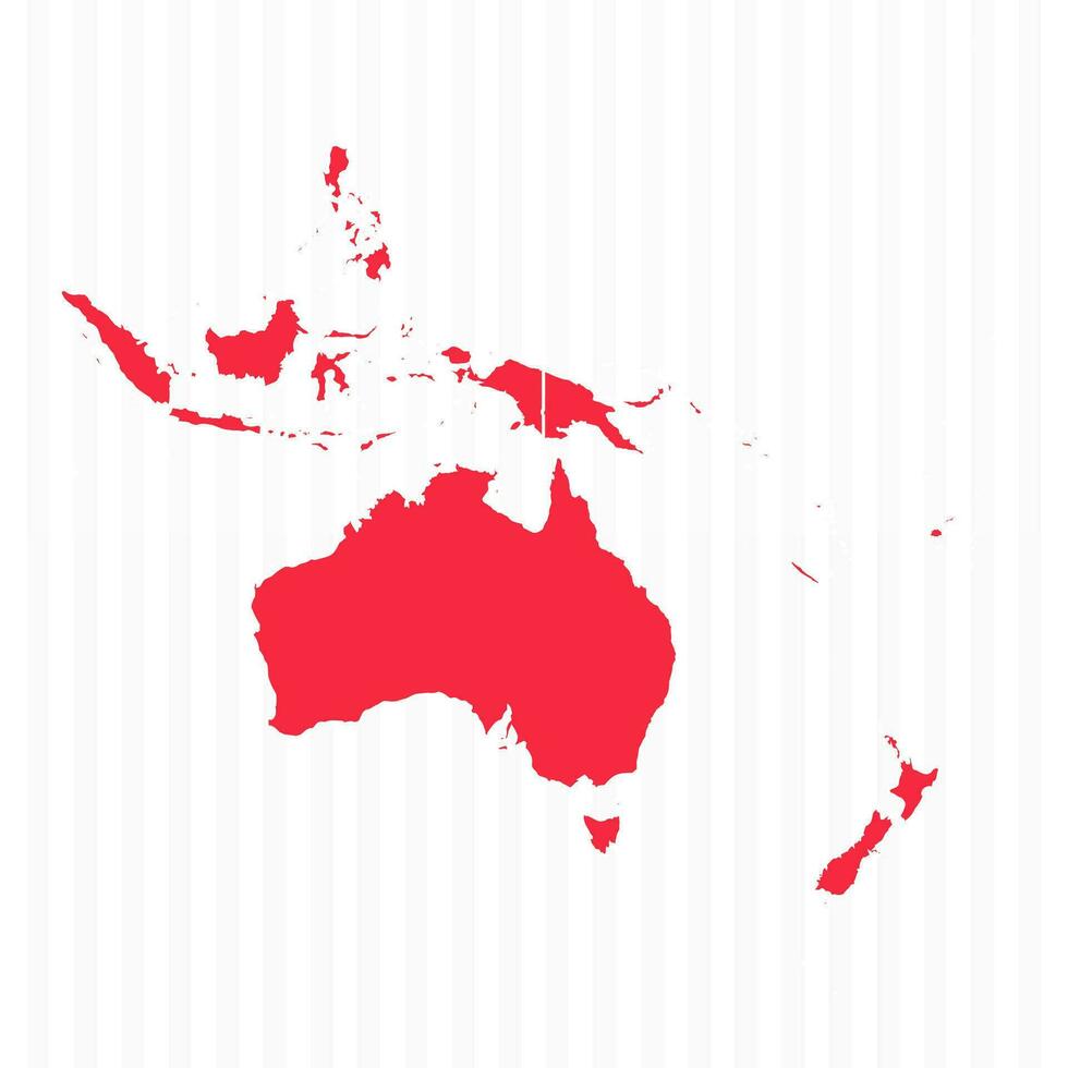 States Map of Oceania With Detailed Borders vector
