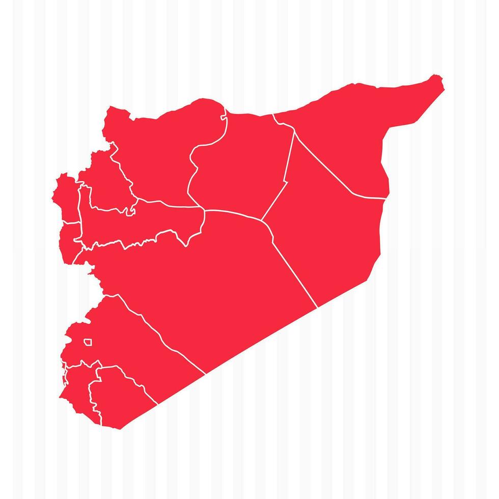 States Map of Syria With Detailed Borders vector