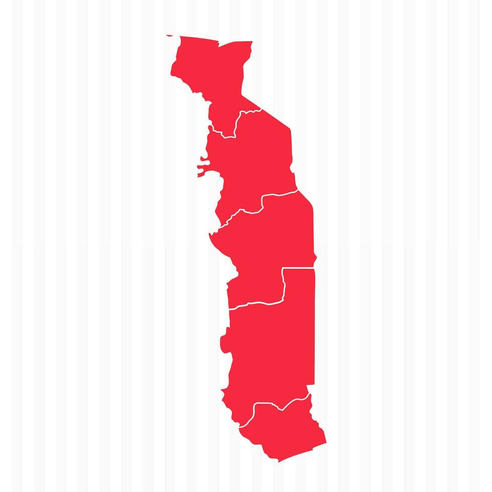 States Map of Togo With Detailed Borders vector