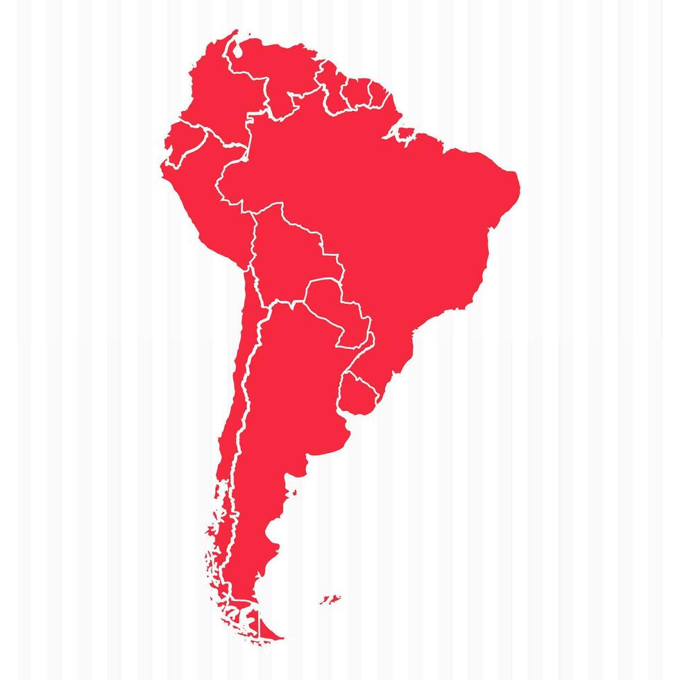 States Map of South America With Detailed Borders vector