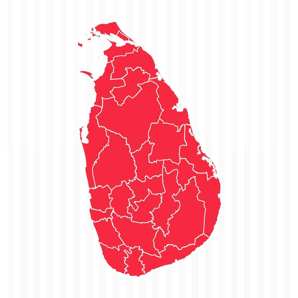 estados mapa de sri lanka con detallado fronteras vector