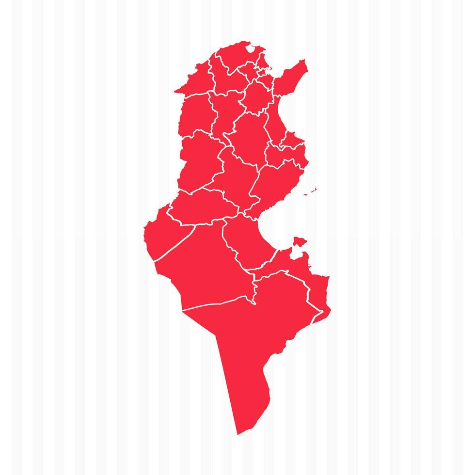 estados mapa de Túnez con detallado fronteras vector