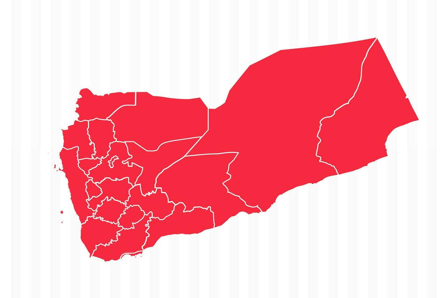 States Map of Yemen With Detailed Borders vector