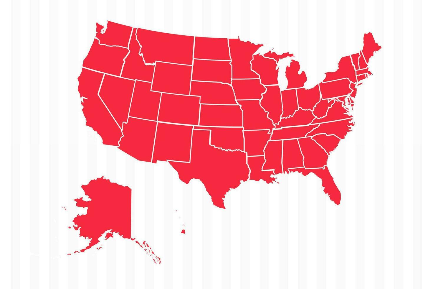 States Map of United States With Detailed Borders vector