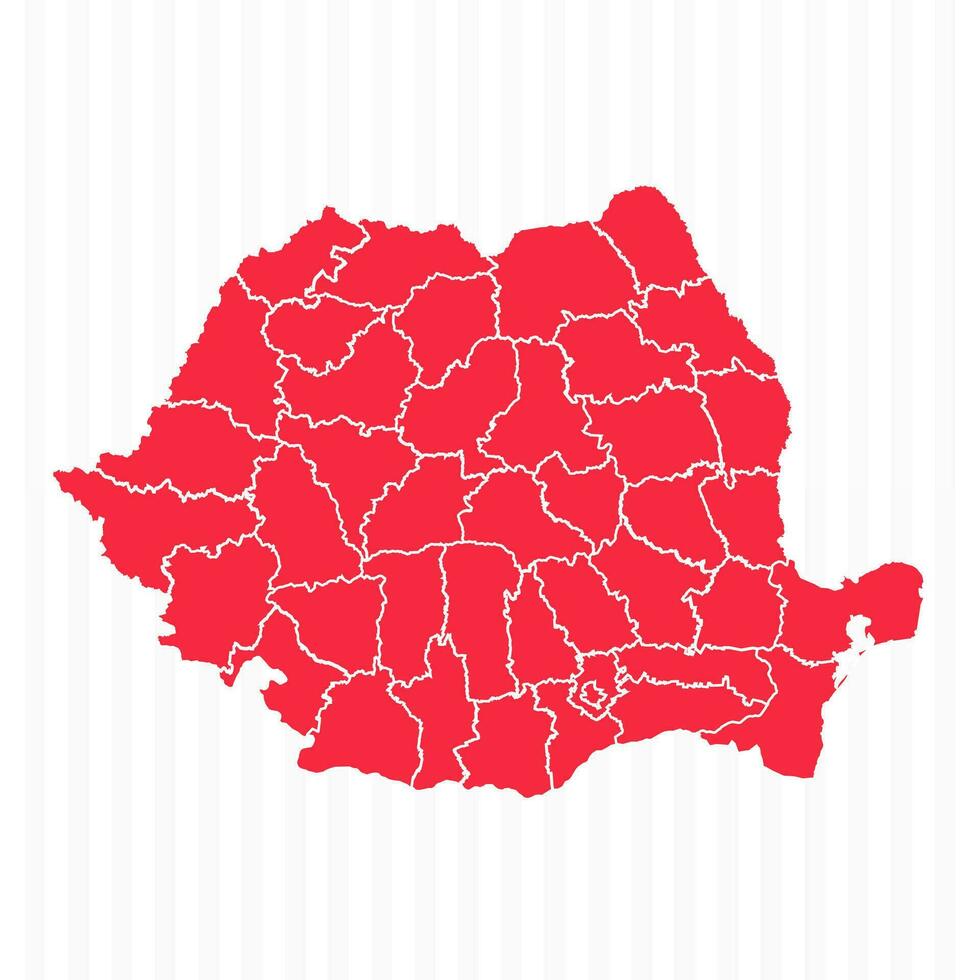 estados mapa de Rumania con detallado fronteras vector