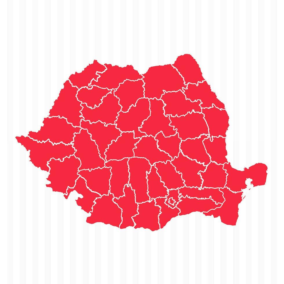States Map of Romania With Detailed Borders vector