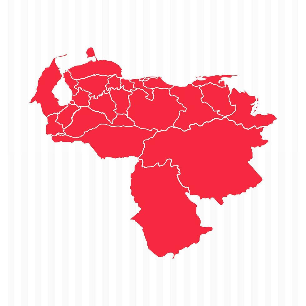 States Map of Venezuela With Detailed Borders vector