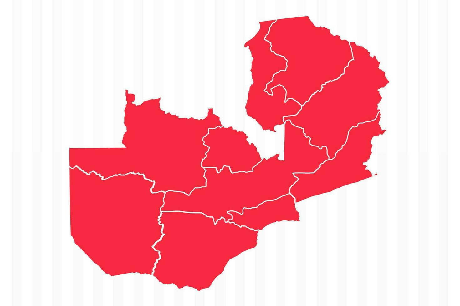 estados mapa de Zambia con detallado fronteras vector